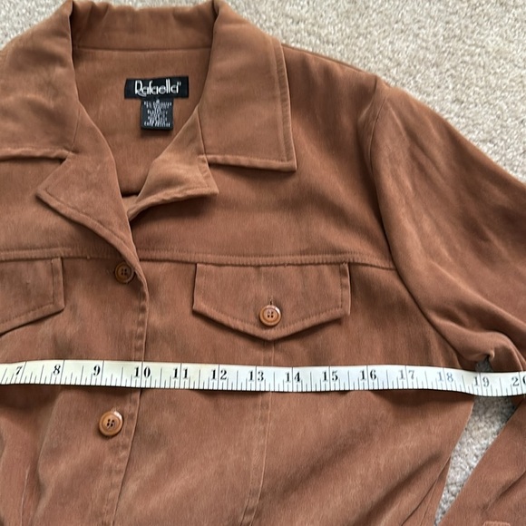 Vintage Rafaella Women’s Tan Button Up Jacket with Belt Size 6 - Picture 4 of 11